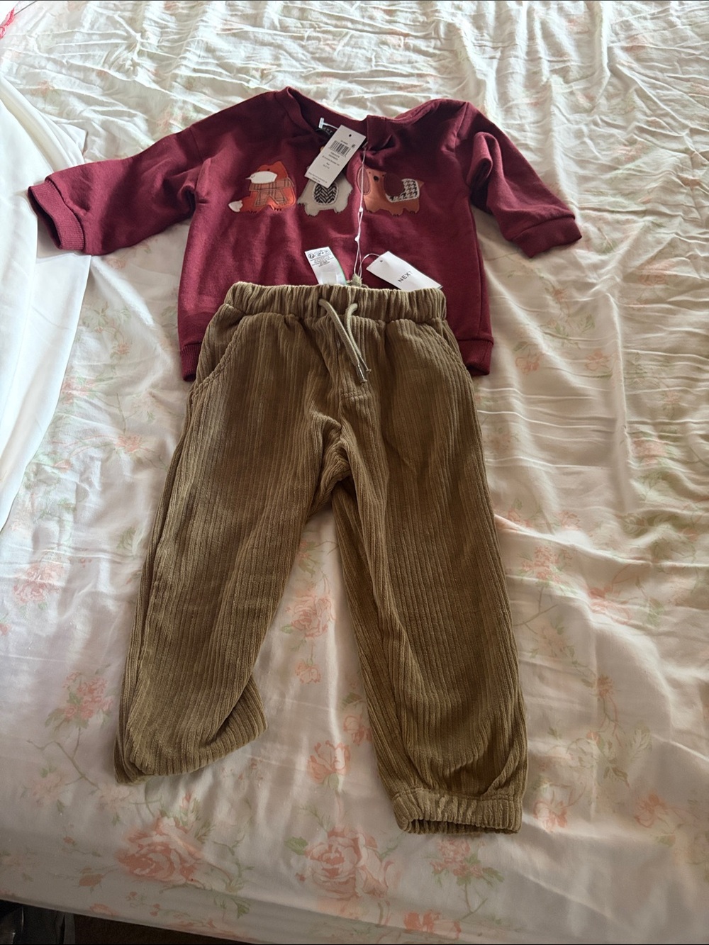 next Brown Corduroy Elastic-Waist Joggers